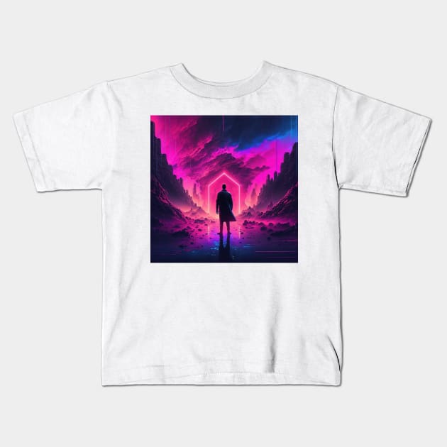 Synthwave apocalypse Kids T-Shirt by Imagier